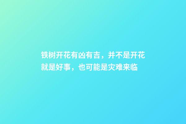 铁树开花有凶有吉，并不是开花就是好事，也可能是灾难来临