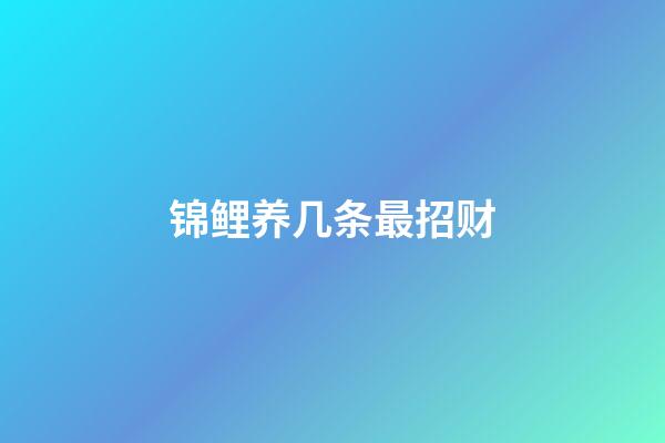 锦鲤养几条最招财