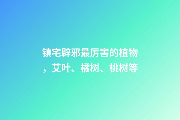 镇宅辟邪最厉害的植物，艾叶、橘树、桃树等