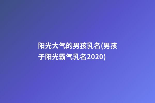 阳光大气的男孩乳名(男孩子阳光霸气乳名2020)