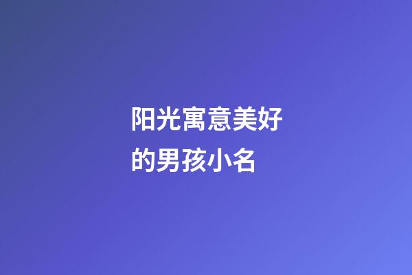 阳光寓意美好的男孩小名