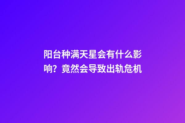 阳台种满天星会有什么影响？竟然会导致出轨危机