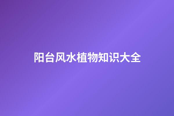 阳台风水植物知识大全