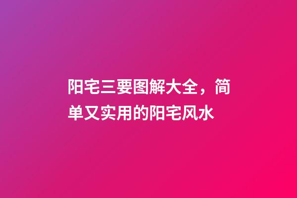 阳宅三要图解大全，简单又实用的阳宅风水
