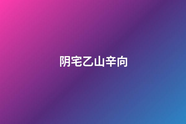 阴宅乙山辛向
