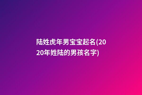 陆姓虎年男宝宝起名(2020年姓陆的男孩名字)