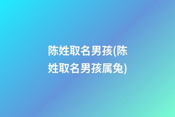 陈姓取名男孩(陈姓取名男孩属兔)