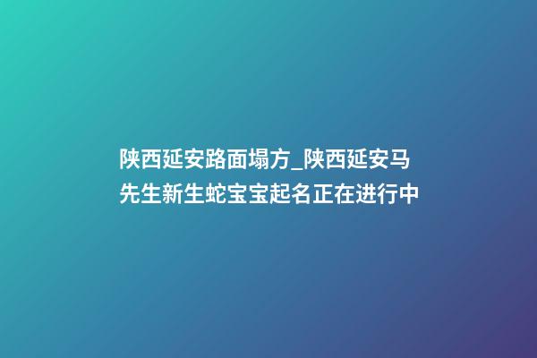 陕西延安路面塌方_陕西延安马先生新生蛇宝宝起名正在进行中-第1张-公司起名-玄机派