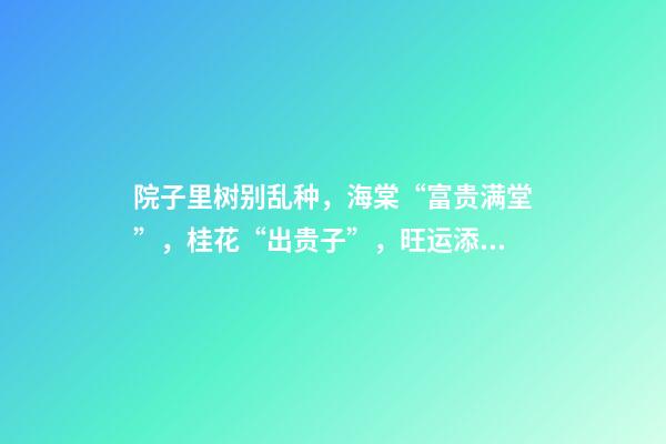 院子里树别乱种，海棠“富贵满堂”，桂花“出贵子”，旺运添福