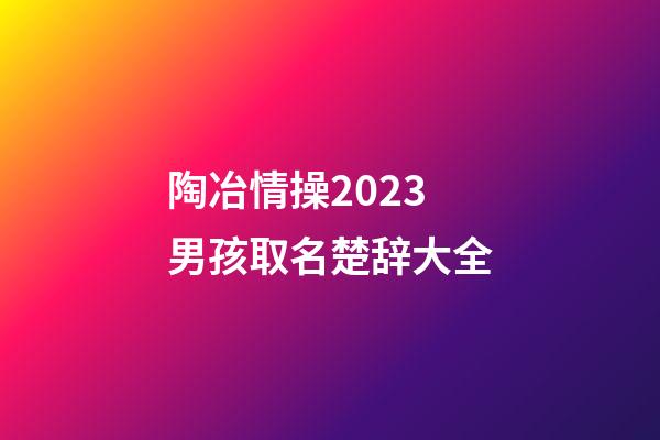陶冶情操2023男孩取名楚辞大全