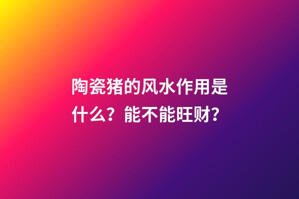 陶瓷猪的风水作用是什么？能不能旺财？