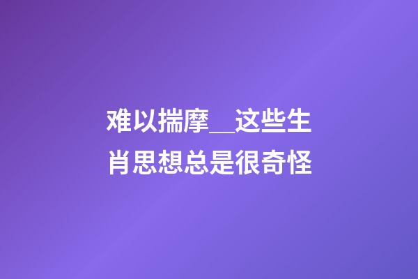 难以揣摩＿这些生肖思想总是很奇怪