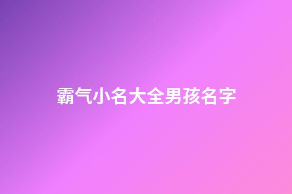 霸气小名大全男孩名字