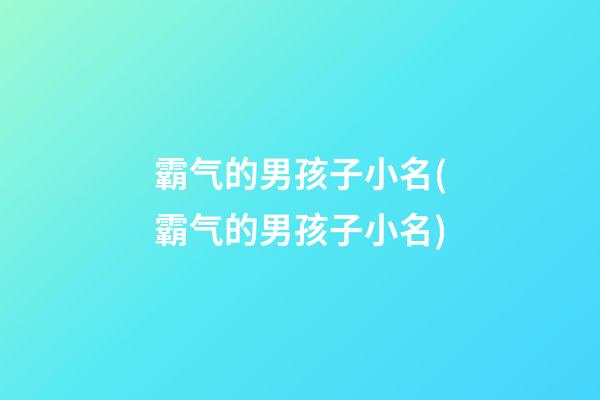 霸气的男孩子小名(霸气的男孩子小名)