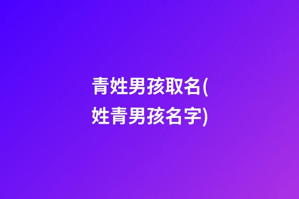 青姓男孩取名(姓青男孩名字)