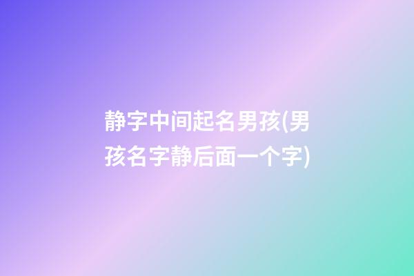 静字中间起名男孩(男孩名字静后面一个字)