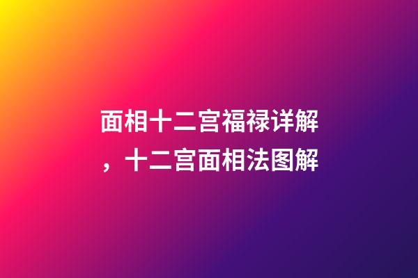 面相十二宫福禄详解，十二宫面相法图解
