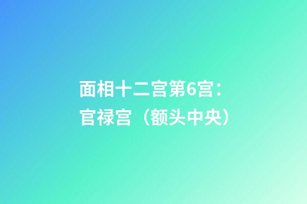 面相十二宫第6宫：官禄宫（额头中央）