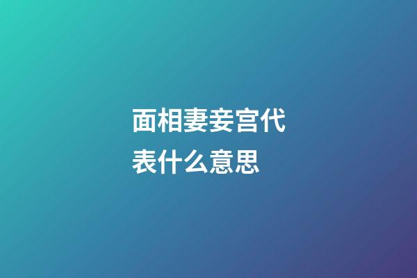 面相妻妾宫代表什么意思