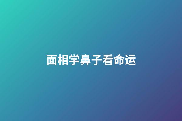 面相学鼻子看命运