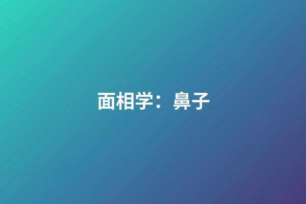 面相学：鼻子