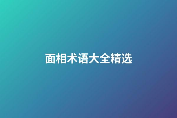 面相术语大全精选