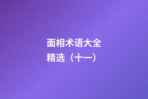 面相术语大全精选（十一）
