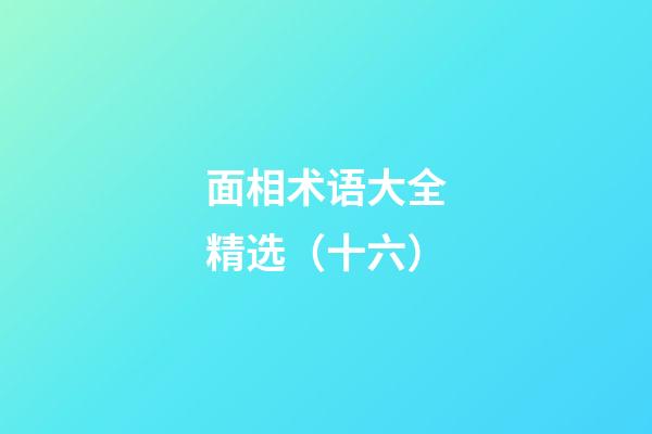 面相术语大全精选（十六）