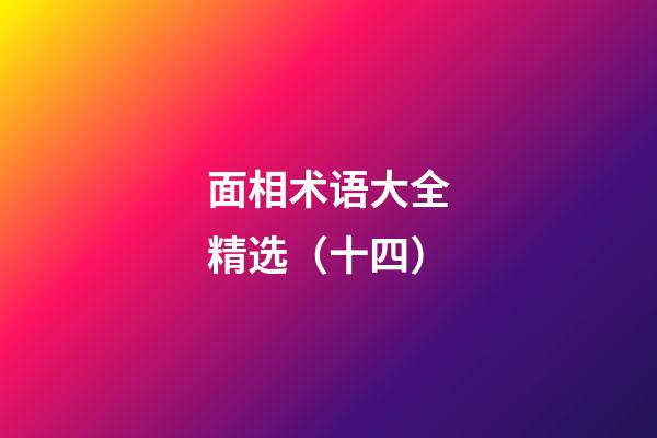 面相术语大全精选（十四）