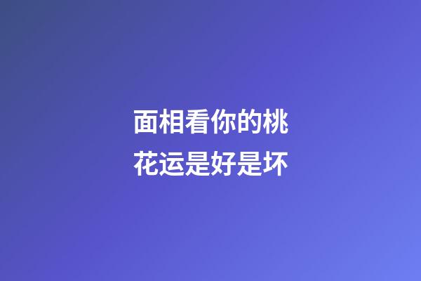 面相看你的桃花运是好是坏