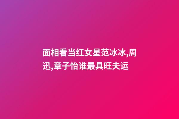 面相看当红女星范冰冰,周迅,章子怡谁最具旺夫运