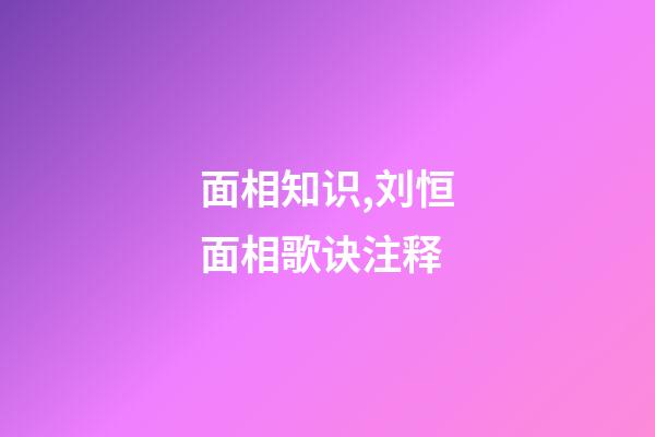 面相知识,刘恒面相歌诀注释