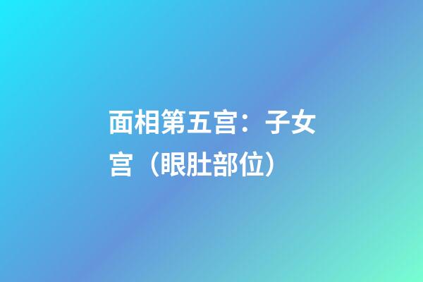 面相第五宫：子女宫（眼肚部位）