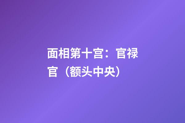 面相第十宫：官禄官（额头中央）