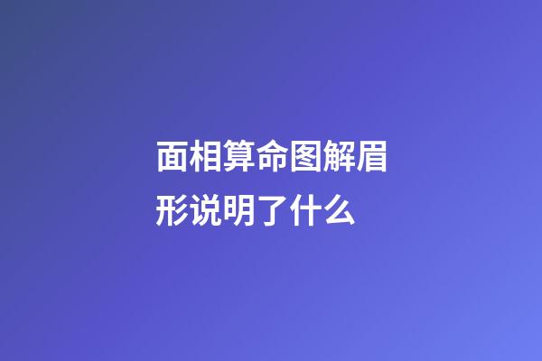 面相算命图解眉形说明了什么