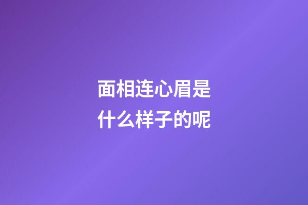 面相连心眉是什么样子的呢