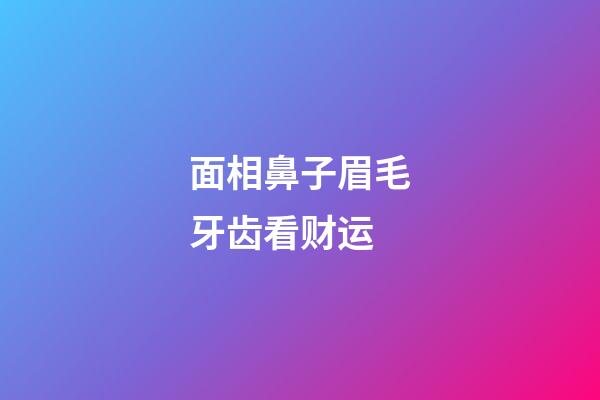 面相鼻子眉毛牙齿看财运
