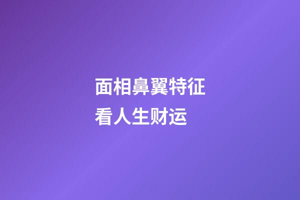 面相鼻翼特征看人生财运