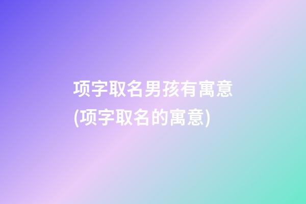 项字取名男孩有寓意(项字取名的寓意)