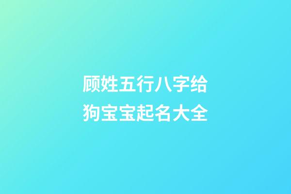 顾姓五行八字给狗宝宝起名大全