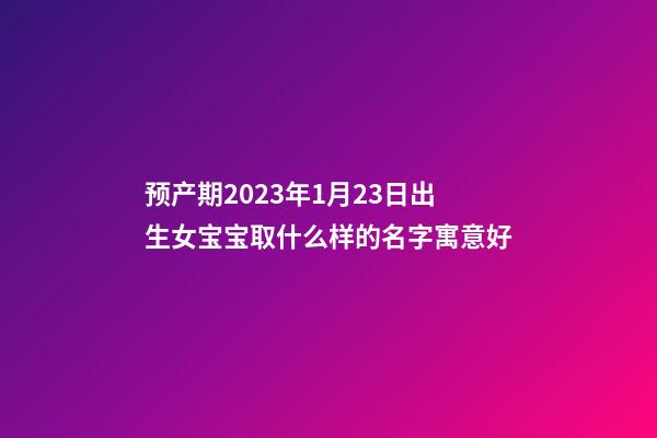 预产期2023年1月23日出生女宝宝取什么样的名字寓意好