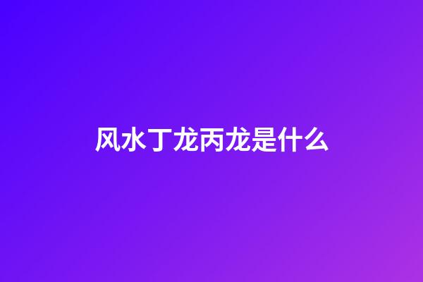 风水丁龙丙龙是什么