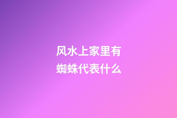 风水上家里有蜘蛛代表什么