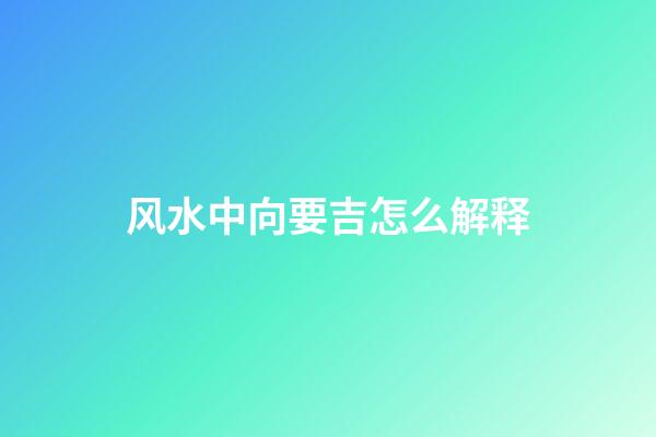 风水中向要吉怎么解释