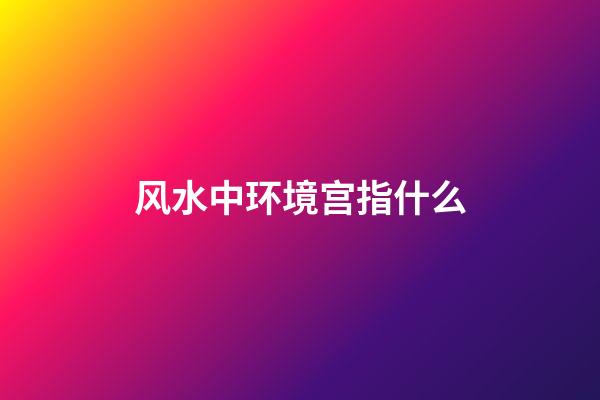 风水中环境宫指什么