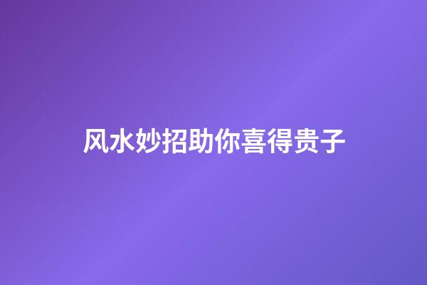 风水妙招助你喜得贵子