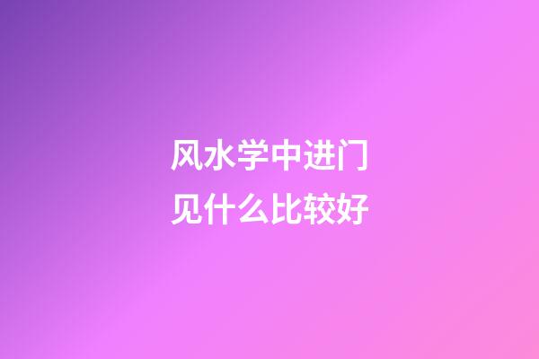 风水学中进门见什么比较好