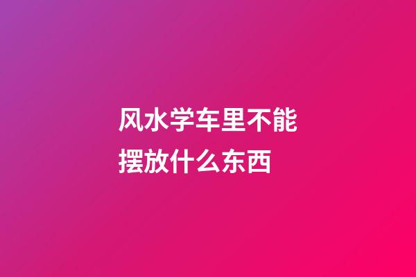 风水学车里不能摆放什么东西