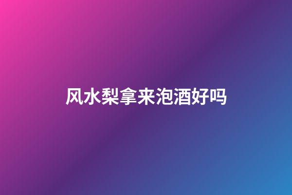 风水梨拿来泡酒好吗