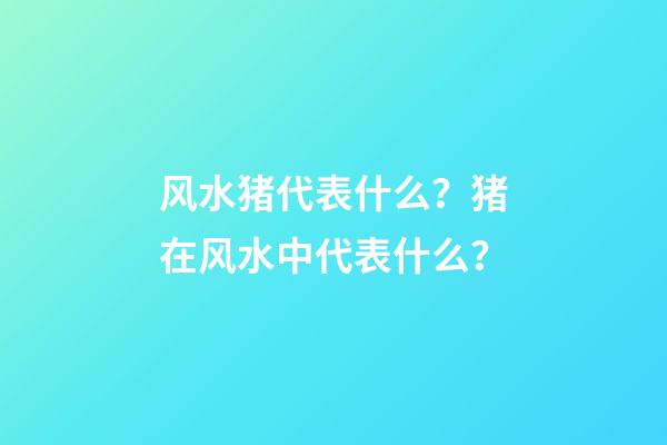 风水猪代表什么？猪在风水中代表什么？